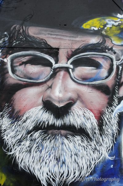 Terry Pratchett Mural by Dr Zadok and Jim Vision, Street Art, Brick Lane, London, graffiti