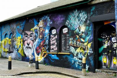 Terry Pratchett Mural by Dr Zadok and Jim Vision, Street Art, Brick Lane, London, graffiti