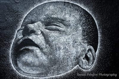 Empty Belly,Street Art, Brick Lane, London, graffiti,baby, head