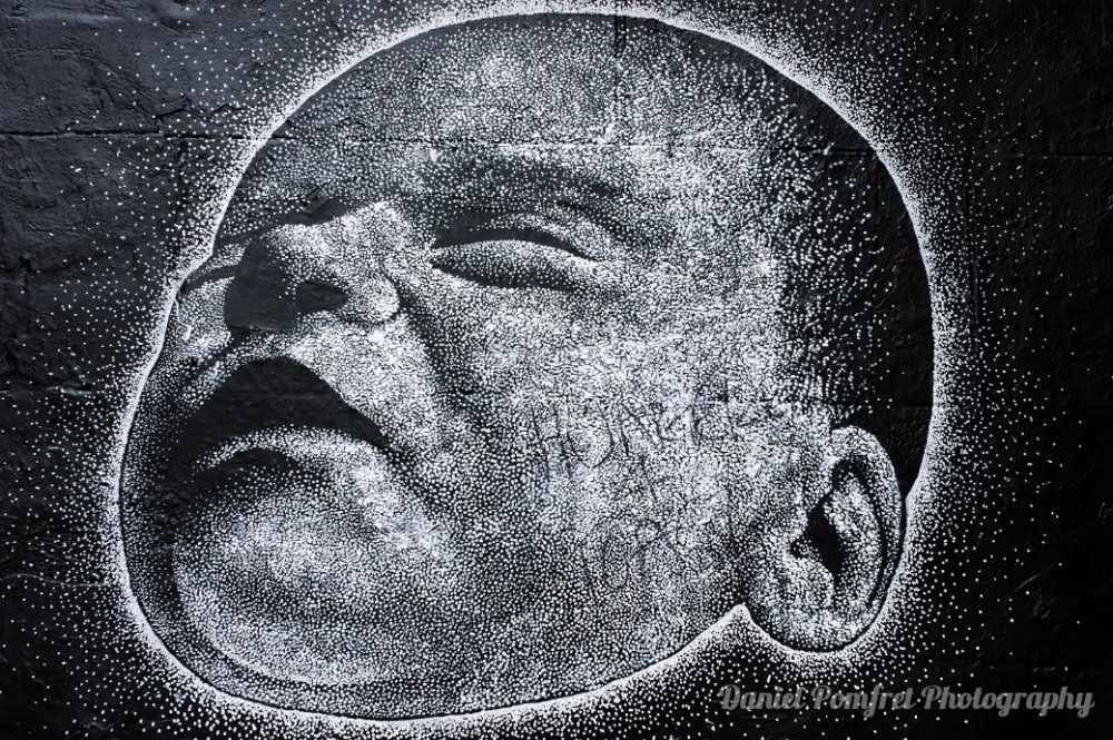 Empty Belly,Street Art, Brick Lane, London, graffiti,baby, head