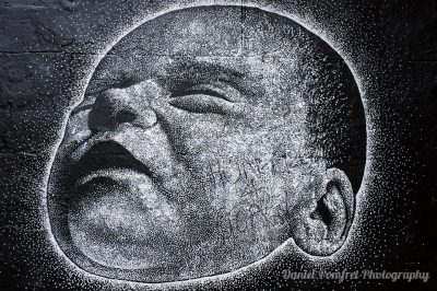 Empty Belly,Street Art, Brick Lane, London, graffiti,baby, head