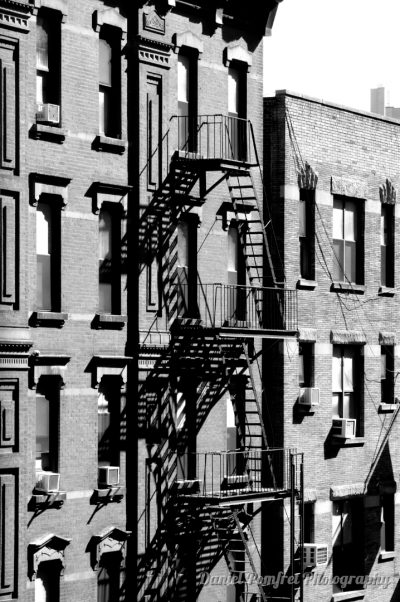 Fire escape stairs, New York, facade, Manhattan 2018901